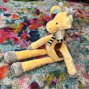 Adorable Yellow and Gray Giraffe Plush Toy